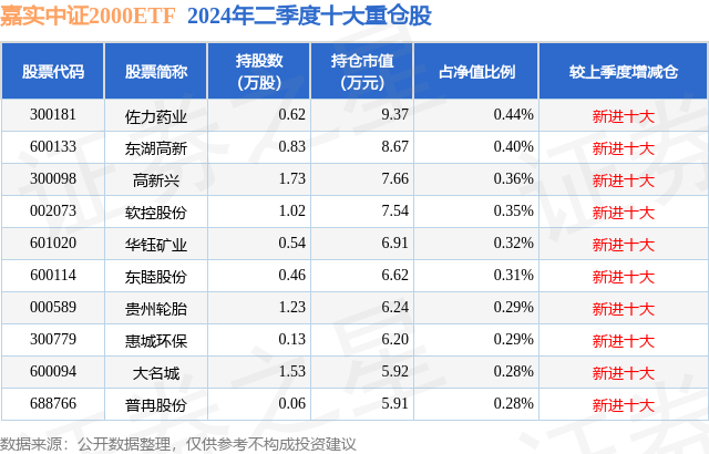 10月9日大名城跌9.93%，嘉实中证2000ETF基金重仓该股